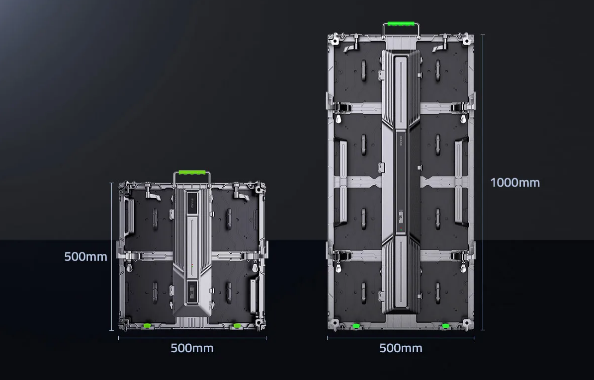 500mmx500mm, 500mmx1000mm led cabinet size