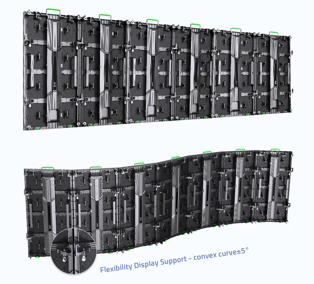 Seamless straight or curved LED video walls