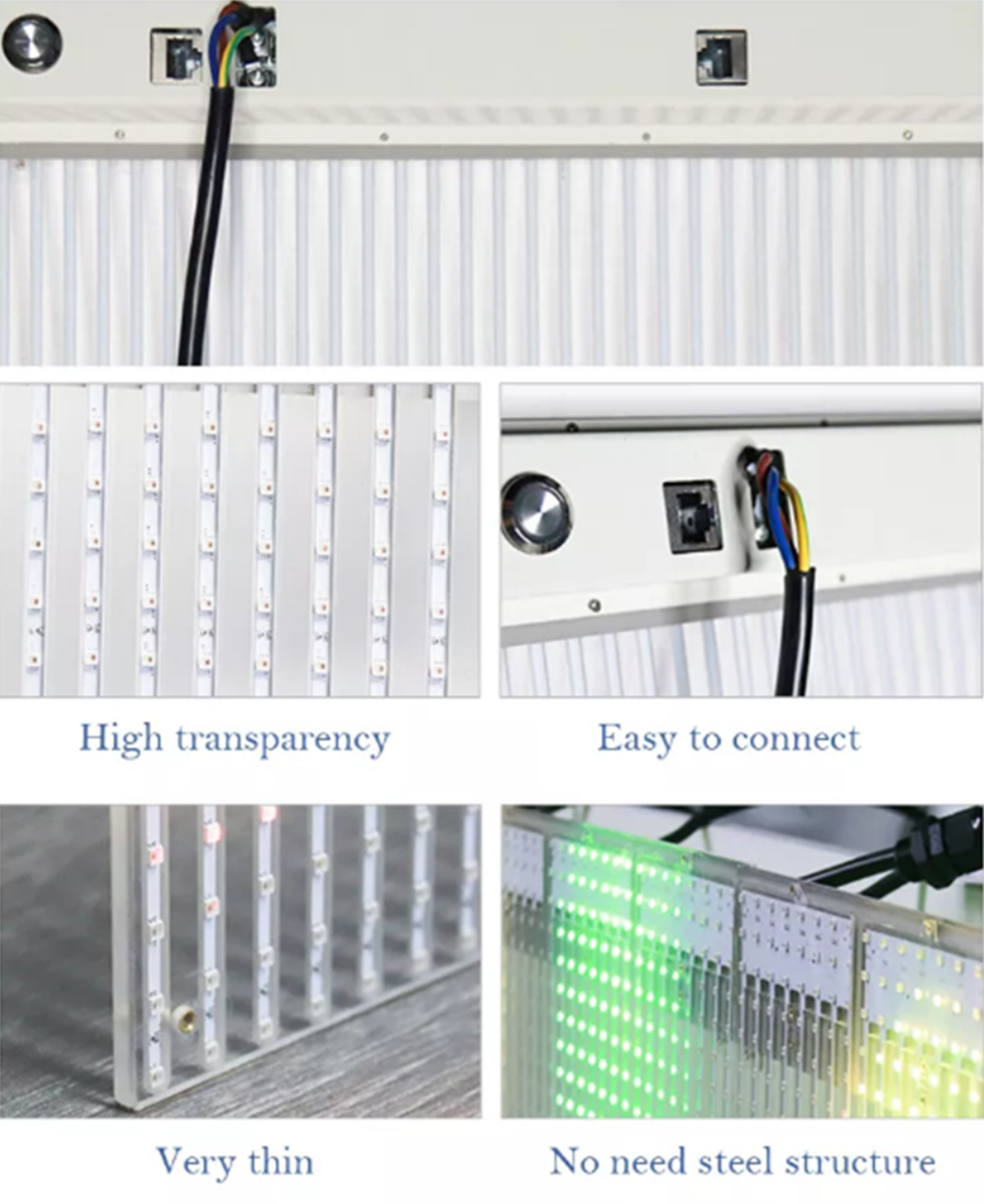 adhesive transparent led screen