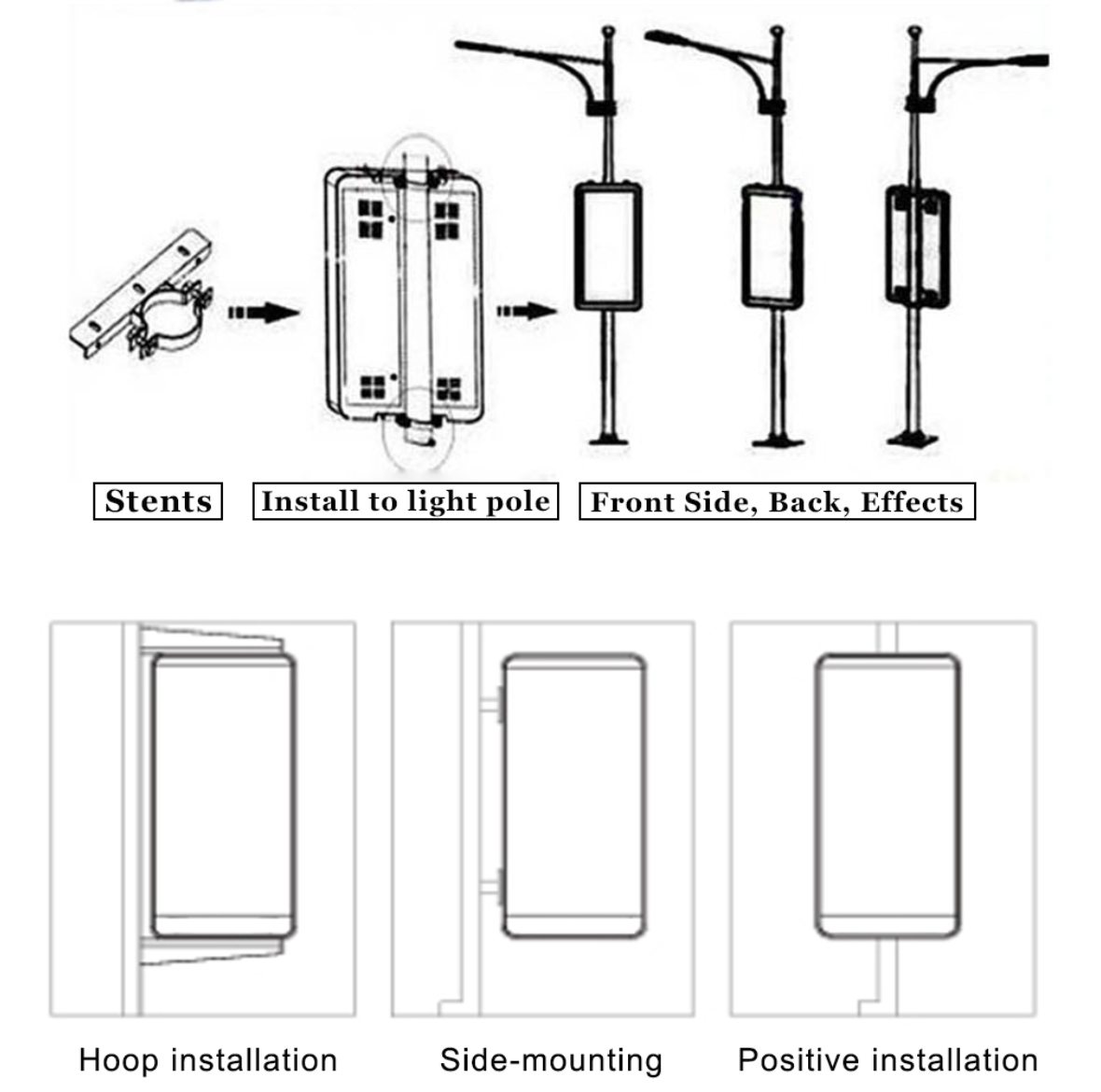 street pole advertising led screen