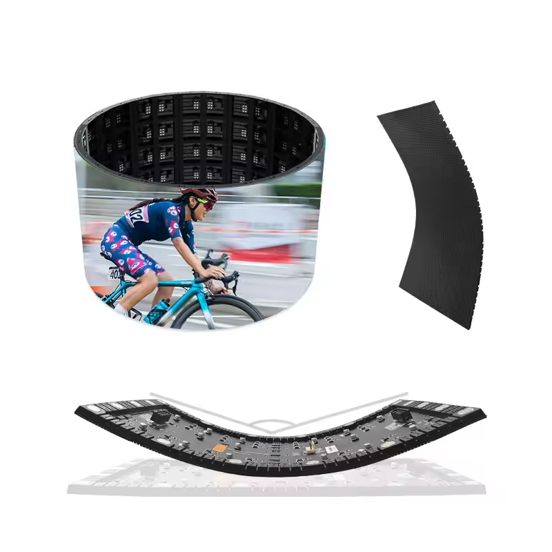 soft curved circular led displays 320*160mm flexible led modules