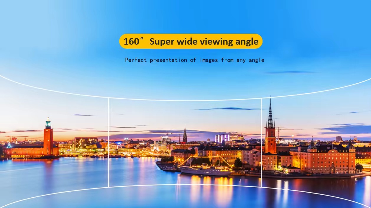160° Super wide viewing angle